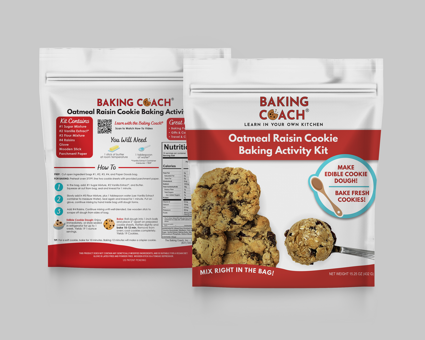 Baking Coach Edible Cookie Dough Kit - Oatmeal Raisin